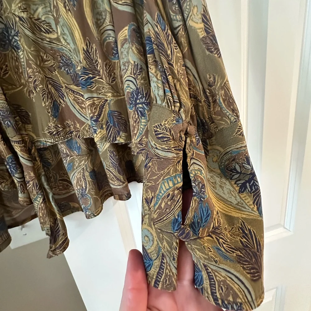 Free People Multicolor Paisley Lace-Up Blouse - Picture 4 of 6